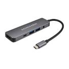 Hub Adaptador USB-C 5 em 1 HDMI 4K 2x USB 3.0 PD Audio P2