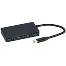 HUB Adaptador USB Tipo C 4 Portas USB 3.0 - Speed 5 Gbps Preto HUB Adaptador USB Tipo C 4 Portas USB 3.0 - Speed 5 Gbps Preto