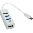 Hub Adaptador XC-HUB-10 USB/USB Tipo C Branco Flex