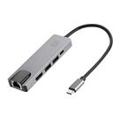 Hub DOCK Multilaser USB TIPO-C 5 em 1 com HDMI 4K, RJ45 ETHERNET, USB 3.0 e Power Delivery 100W