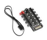 Hub Multi Fans Até 10 Cooler 3 e 4 Pinos Controle Pwm