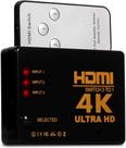 Hub Switch Hdmi 3 Entrada 1 Saída 4k Divisor Com Controle