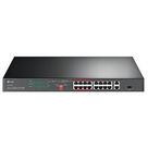 Hub Switch TP-Link TL-SL1218P 16 Portas PoE+ 10-100mbps - 2 Portas Gigabit Rackmount 1SFP - 10-100-1000mbps
