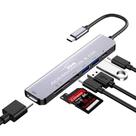 Hub Tipo-C 7 em 1 - Com USB 3.0 HDMI e Entrada para SD Card/ TF Card