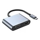 Hub Tipo C Para Hdmi Vga+ Usb 3.0 + Pd 4k Adaptador 4 Em 1 Fy-788