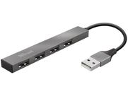 Hub Trust Halyx, 4 Portas USB 2.0, Ultra Compacto, Conexão USB, de Alumínio, - 23786
