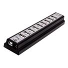 Hub USB 10 Portas Fonte Bivolt Extensão USB Para PC Notebook