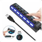 Hub USB 2.0 com 7 Portas e Switch Conecte e Controle com Facilidade