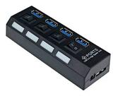 Hub Usb 3.0 com 4 Entradas Botão Liga e Desliga LED Rápido