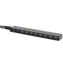 HUB USB 3.0 de 10 portas Amazon Basics com adaptador AC preto