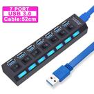 Hub USB 3.0 Expansor Múltiplo com Interruptor para PC - 7 Portas