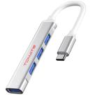 Hub USB 3.0 Tomate 4 Portas Prateado 11cm Alta Velocidade Hub USB 3.0 Tomate 4 Portas Prateado 11cm Alta Velocidade