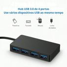 Hub USB 4 em 1 ADT-057 Extensor com 4 Portas USB 2.0, Alta Velocidade e Portátil