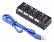 Hub Usb 4 Portas USB 3.0 Com Switch E Led Indicador Suporta 1TB Hub Usb 4 Portas USB 3.0 Com Switch E Led Indicador Suporta 1TB