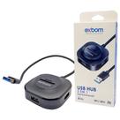HUB USB 5 em 1 com 3 Portas USB 3.0 1 Leitor de Cartão microSD 1 Leitor de Cartão SD Exbom UHR33