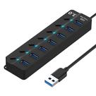 Hub USB 7 em 1 - 3.0 e 2.0 - com Switch Independente e Cabo de 30cm