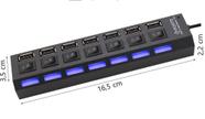 Hub Usb 7 Portas Com Chave Seletora 2.0 High Speed Pen Drive Hub Usb 7 Portas Com Chave Seletora 2.0 High Speed Pen Drive