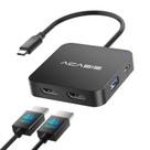 Hub USB C, adaptador HDMI duplo ACASIS, 100 W, carregamento PD, 5 Gbps Hub USB C, adaptador HDMI duplo ACASIS, 100 W, carregamento PD, 5 Gbps