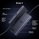 Hub USB C UGREEN Adaptador 8 em 1 HDMI 4K 60Hz Type C PD 100W Docking Station