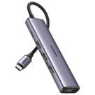 Hub usb com 1 porta usb-c e 4 portas usb-a cinza cm473 ugreen - 20841 Hub usb com 1 porta usb-c e 4 portas usb-a cinza cm473 ugreen - 20841