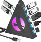 Hub USB JoyReken de 7 portas USB 3.0 de dados com cabo de 60 cm com RGB