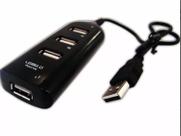 Hub USB Portátil para Laptop Desktop Extensor de Conexão Rápida Divisor de Cabos Periférico Preto