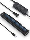 Hub USB Rosonway 16 portas 96W Hub de dados USB 3.0 RSH-A16 preto Hub USB Rosonway 16 portas 96W Hub de dados USB 3.0 RSH-A16 preto