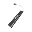 Hub usb tipo-c com 3 usb 3.0 e 1 usb-c prata hb106 oex
