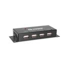 Hub USB USBGear de 4 portas USB 2.0 Mini Metal com adaptador de alimentação