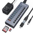 Hub USB WENTER com alimentação 3.0 de 10 portas com leitor de cartão SD/TF