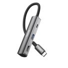 Hubonic Hub Adaptador USB Type C 3.0 da Hubonic com 3 Portas HDMI 4K PD100W 5Gbps Liga de Alumínio