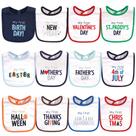 Hudson Baby Baberos de Algodón para Bebé Holiday Bold Boy, Talla Única
