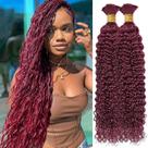 Human Braiding Hair Hair Highlight Boho Braids 24 polegadas Borgonha 100g