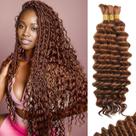 Human Braiding Hair MOTFIN 18 polegadas Curly 110g, 3 pacotes