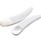 HUOGUO 100 PCS Mini Colher Cosmética Curva Máscara de Maquiagem Colher de Plástico (Branca)