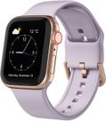 Huoguo compatível com pulseiras Apple Watch 45 mm 44 mm 42 mm, pulseiras esportivas de silicone macio pulseira de substituição com fecho clássico para iWatch Series SE 7 6 5 4 3 2 1 para mulheres homens, cinza lavanda 42/44/45 mm