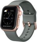 Huoguo compatível com pulseiras Apple Watch 45 mm 44 mm 42 mm, pulseiras esportivas de silicone macio pulseira de substituição com fecho clássico para iWatch Series SE 7 6 5 4 3 2 1 para mulheres homens, verde oliva 42/44/45 mm