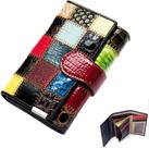 HUOGUO Mulheres Multicoloridas Carteiras de Couro Genuíno Titular do Cartão Organizador Bolsas Modelo Bolsa de Costura Carteira com Aba Telefone Embreagem Grande Bolsa Longa