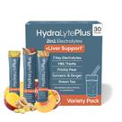 Hydralyte Liver Support + Mistura de eletrólitos com cardo mariano, açafrão, gengibre, pera espinhosa e extrato de chá verde formulado para reidratação rápida (sabor variado, 30 pacotes)