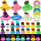 HyDren, 24 peças de patos de borracha iluminados com perucas, brinquedos de banho