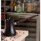 Ibrik Cezve para Café Turco Ceraflame Martelado 500ml Cerâmica Marrom