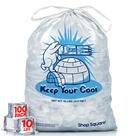 Ice Bags Shop Square de 4,5 kg com cordão - pacote com 100