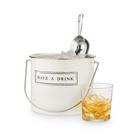 Ice Bucket Twine Have A Drink Metal esmaltado branco 3,8 L com colher