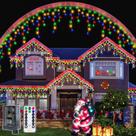 Icicle Lights Ollny Multicolor 594 LED 15m ao ar livre de Natal