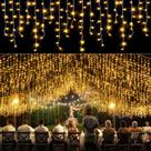 Icicle String Lights Nielfoi 20m 640 LED 8 modos branco quente