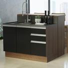 Ilha De Cozinha 120 Cm Rustic/Preto Glamy Madesa