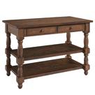 Ilha de Cozinha com 2 Gavetas e 2 Prateleiras Walnut
