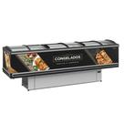 Ilha para Congelados/Resfriados Vidro Curvo 2,90m Iluminação LED GESV-290C PR Preta Gelopar