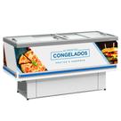 Ilha para Congelados/Resfriados Vidro Reto 1,90m GESV-190R BR Branca Gelopar