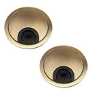 Ilhó de mesa aoozleny para organizador de fios dourado de 60 mm, pacote com 2 Ilhó de mesa aoozleny para organizador de fios dourado de 60 mm, pacote com 2